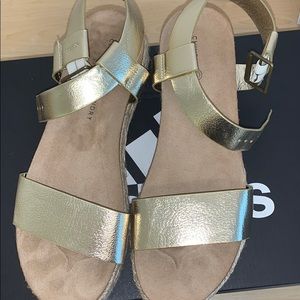 Gold espadrille sandals